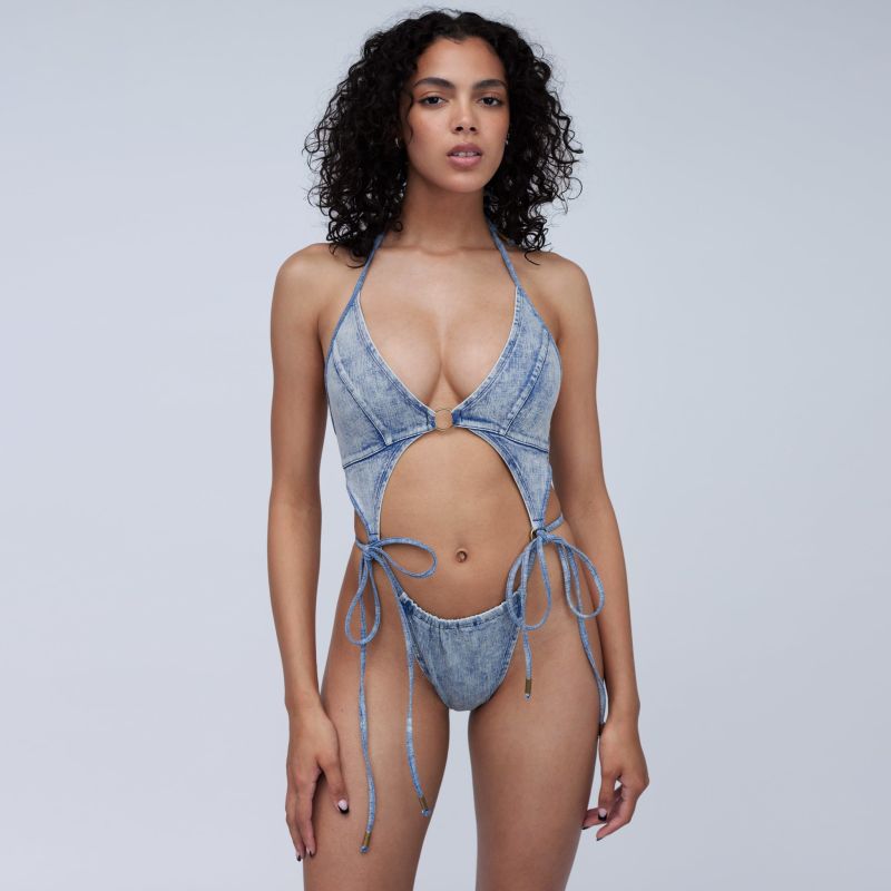 Bleach Denim Bikini Bottom image