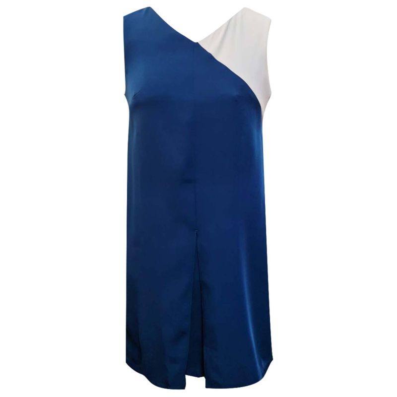 Vea Contrast Colour Panel Dress In Royal Turquoise image