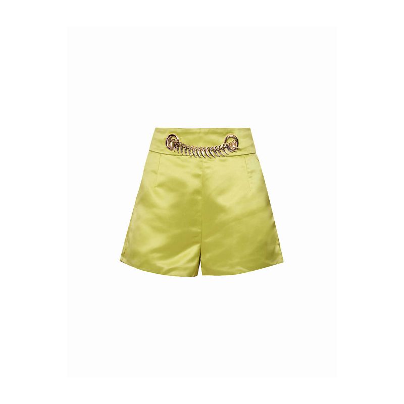 Bliss Green High Waisted Satin Shorts AMY LYNN Wolf & Badger