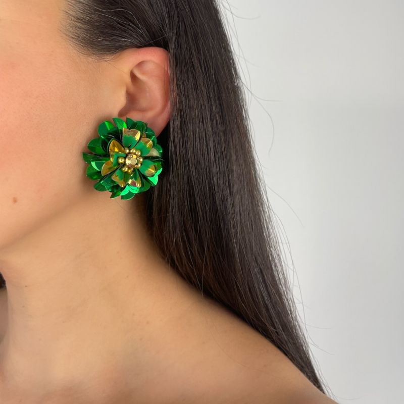 Blossom Studs Emerald Two Tone image