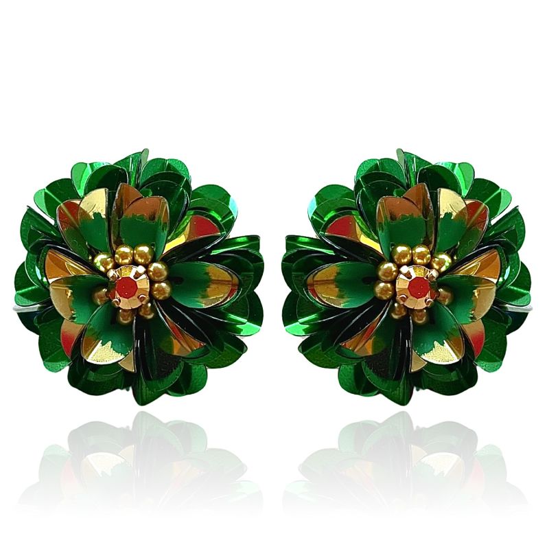 Blossom Studs Emerald Two Tone image