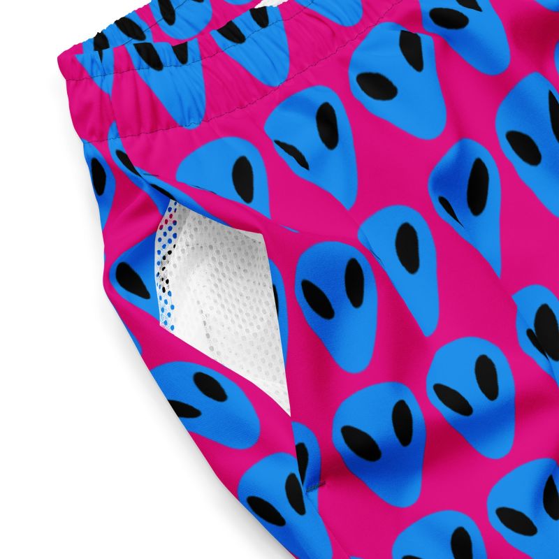 Blue Alien Men's Hot Pink Swim Trunks Formula S7 Wolf & Badger