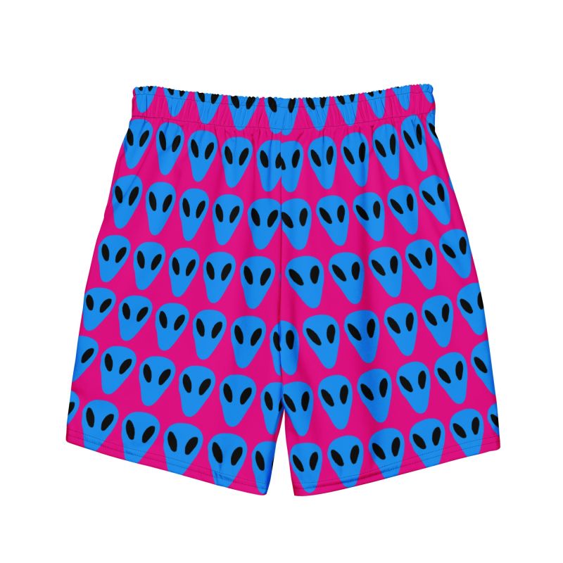 Blue Alien Men's Hot Pink Swim Trunks Formula S7 Wolf & Badger