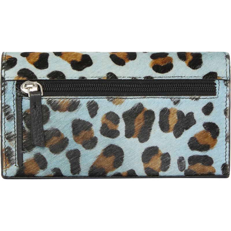 Blue Animal Print Leather Multi Section Purse image