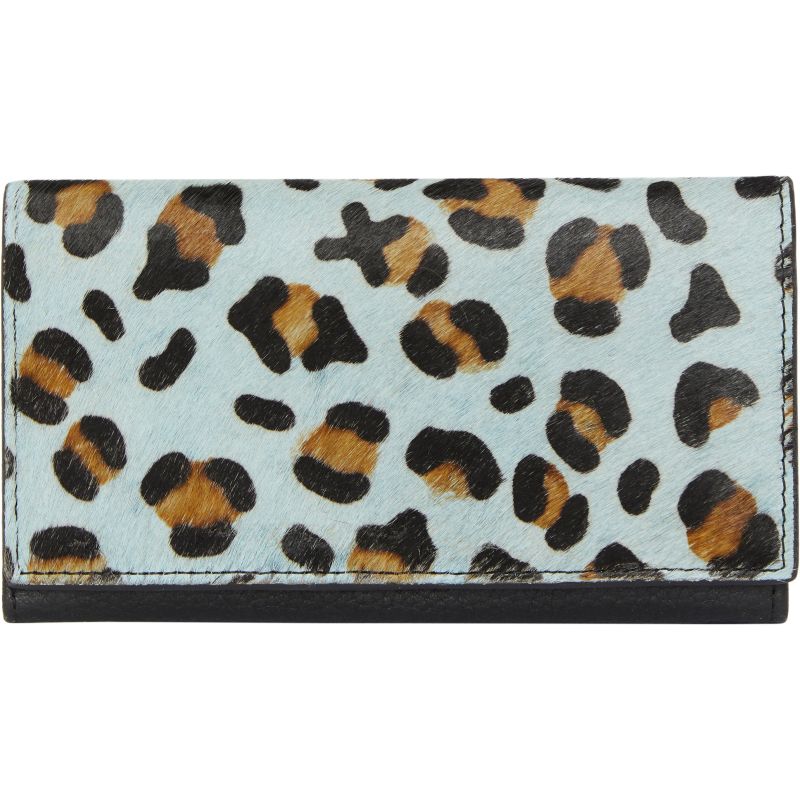 Blue Animal Print Leather Multi Section Purse image