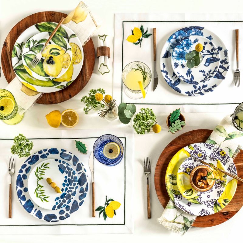 Blue Blanc Collection Melamine Dinner Plate Set Of 4 image