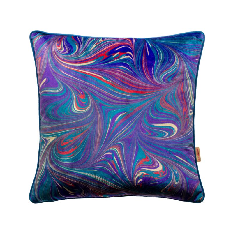 Blue Cosmos Velvet Cushion image