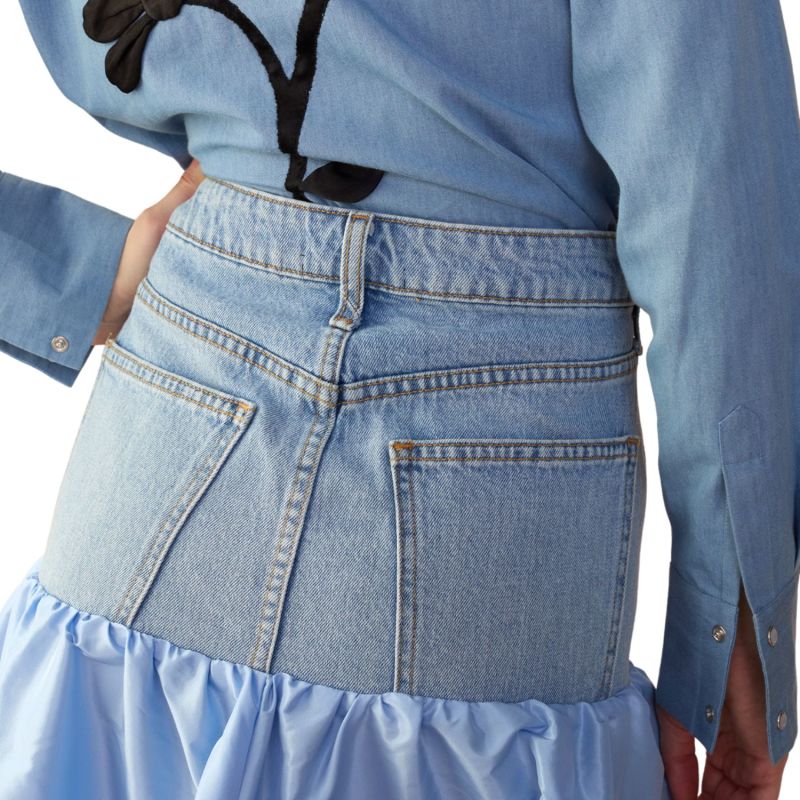 Blue Denim Taffeta Skirt image