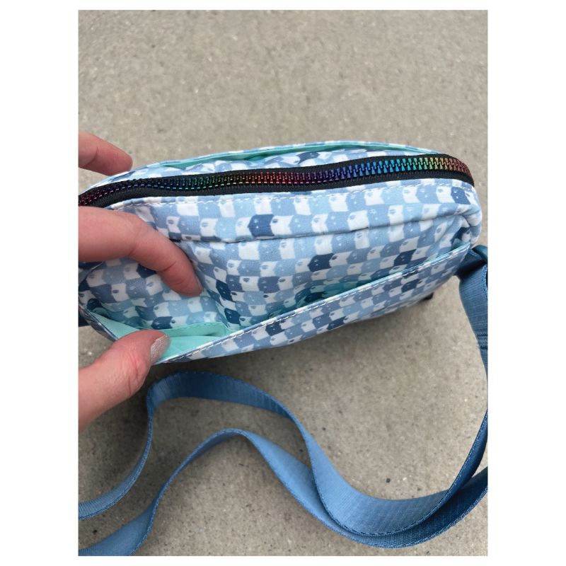 Blue Faces Check Belt Bag Fanny Pack Bum Bag image