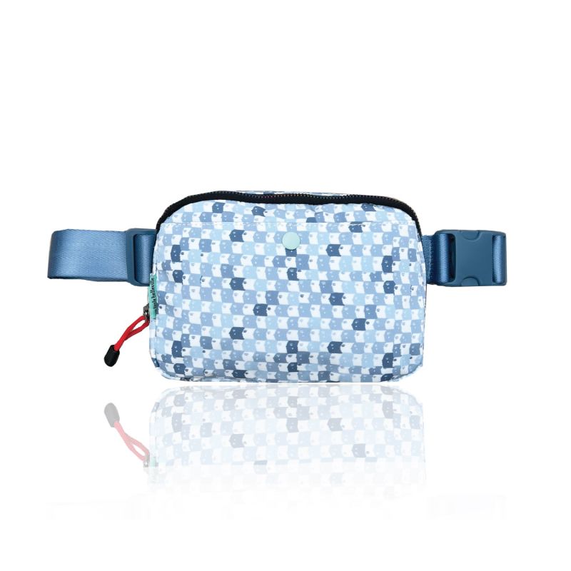 Blue Faces Check Belt Bag Fanny Pack Bum Bag image