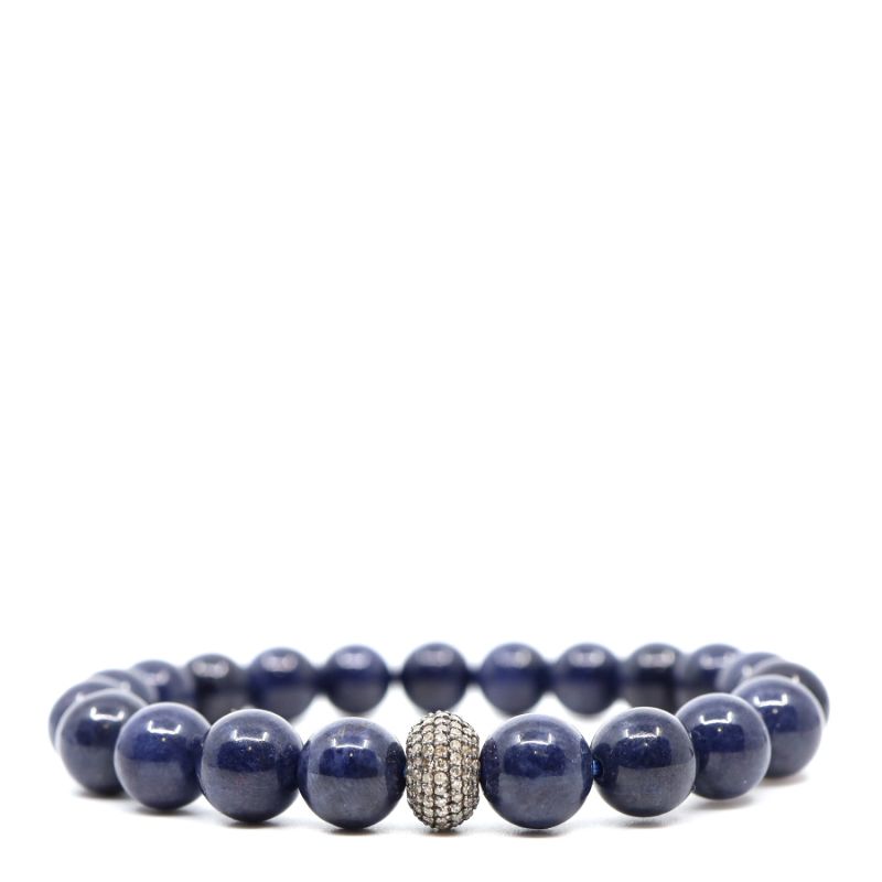 Blue Sapphire & Diamond Donut Beaded Bracelet image