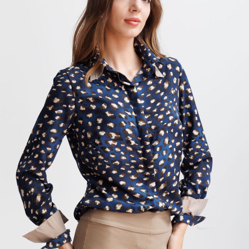 Blue Serenity Double Cuff Blouse image