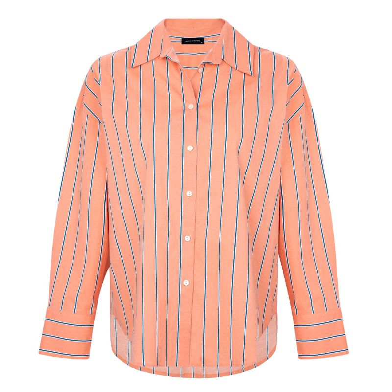 Blue Stripe Oversize Pink Shirt image