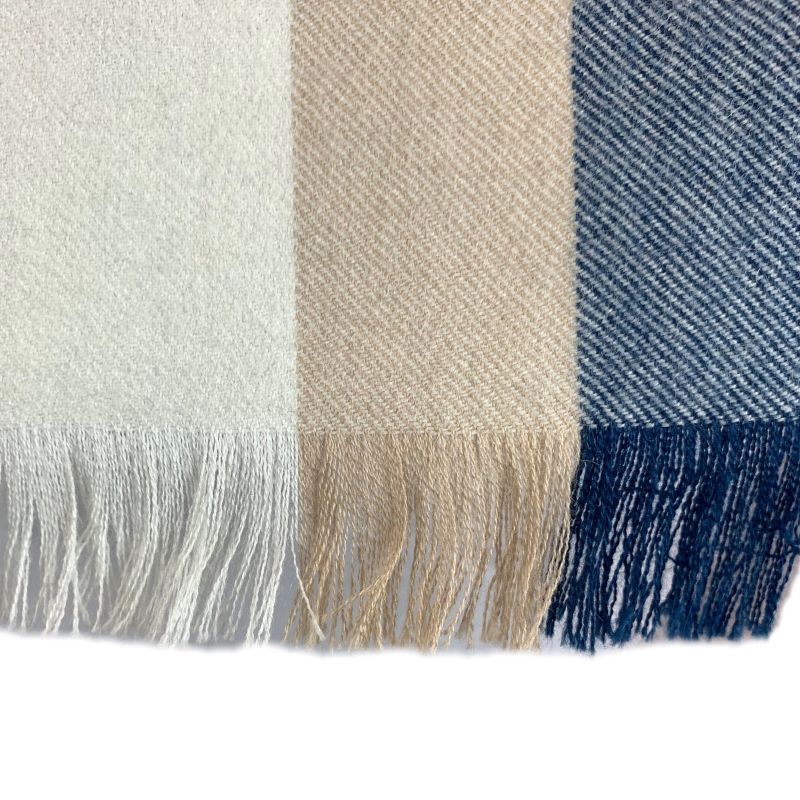 Blue Striped Baby Alpaca Scarf image