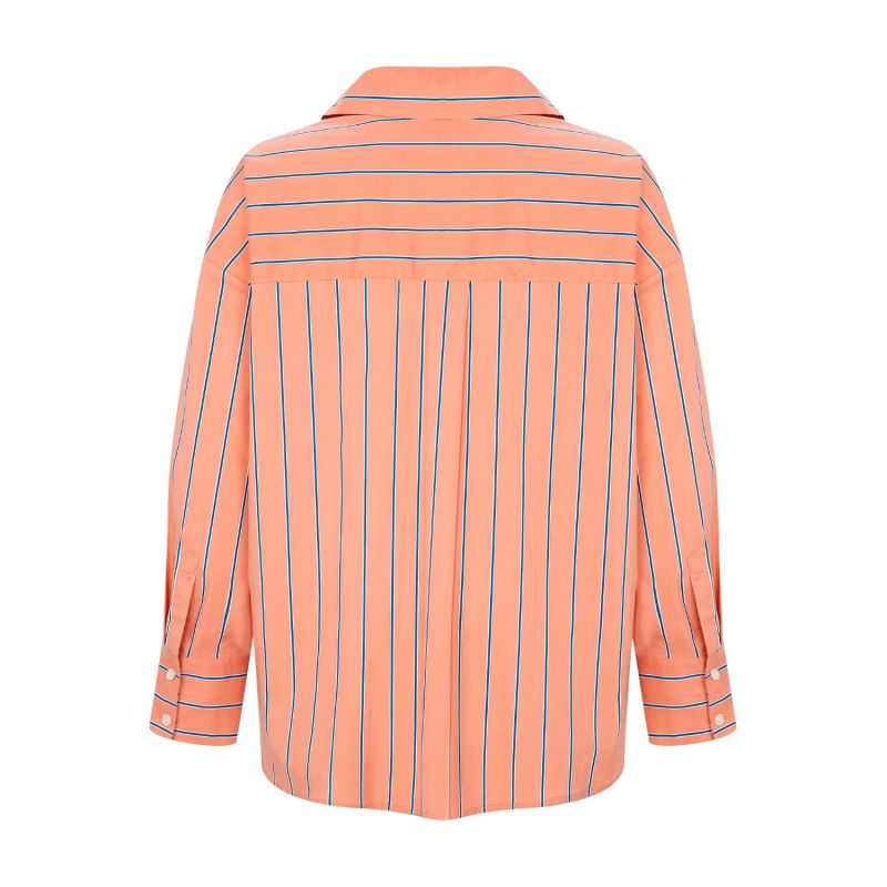 Blue Striped Oversize Shirt Pink image