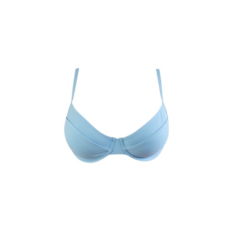 Blue Underwire Tie Back Bikini Top image