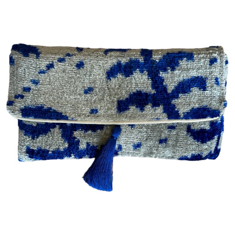 Blue Velvet Ikat Clutch image