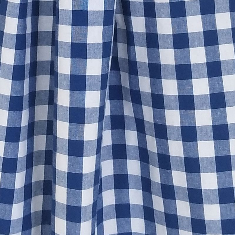 Blue & White Gingham Check Linen Cargo Skirt image