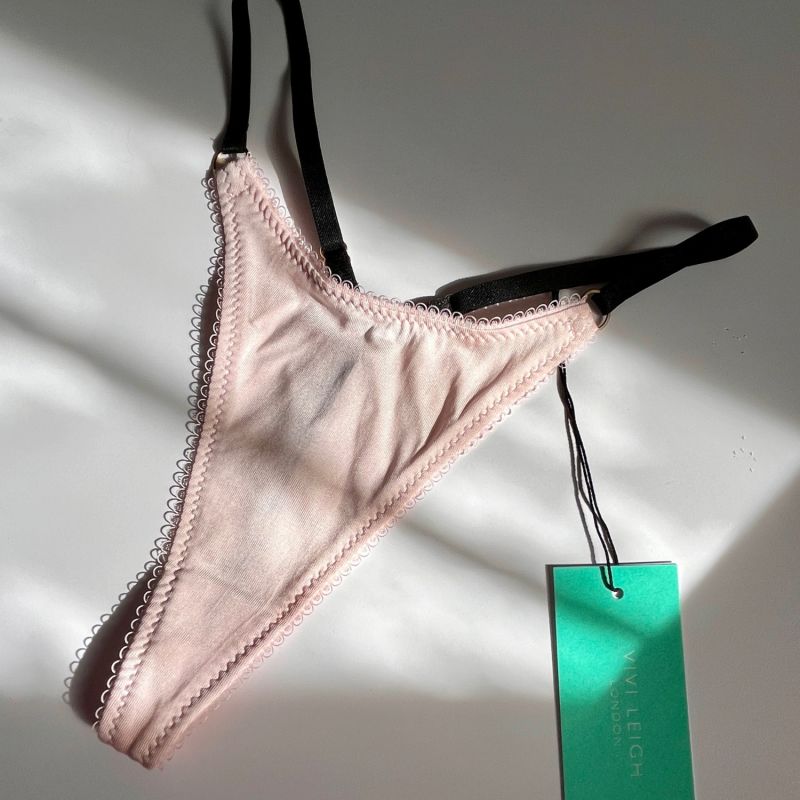 Blush Pink Silk Jersey Thong image