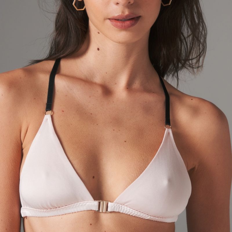 Blush Pink Silk Jersey Triangle Bralette image