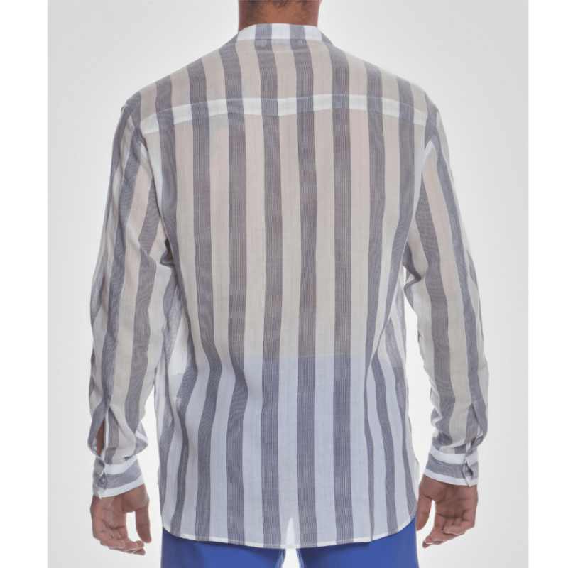 Long Sleeve Shirt White/Navy Stripe image