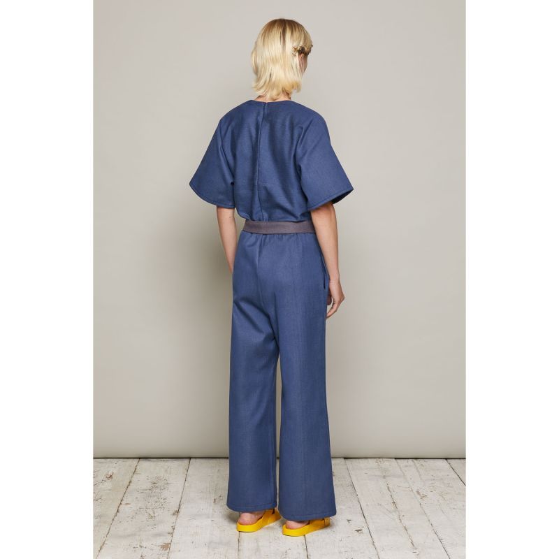 Fiona Organic Denim Jumpsuit In Navy image