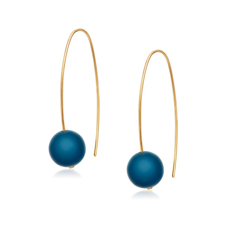 Jewel Globe Hoops - Azure image