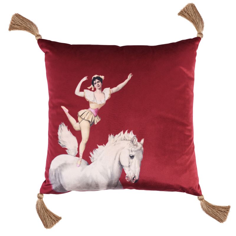 Amazing Miss Rose Velvet Cushion Deep Berry Red image