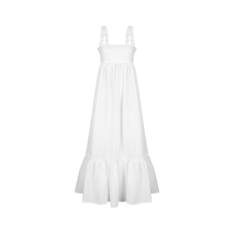 White Seersucker Bonito Dress image