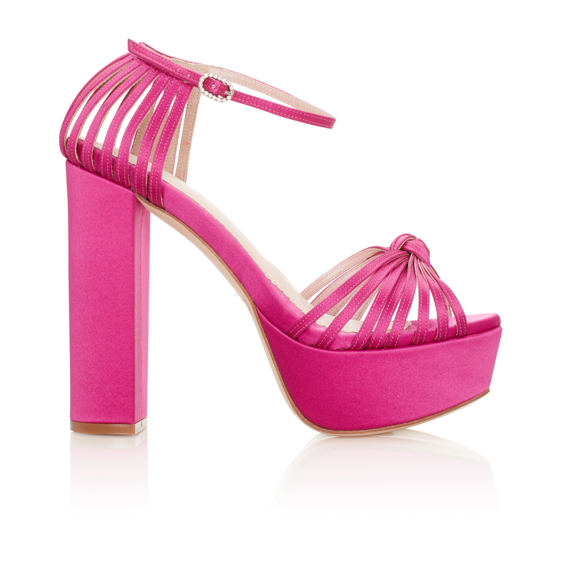 Molly Platform Hot Pink Satin image