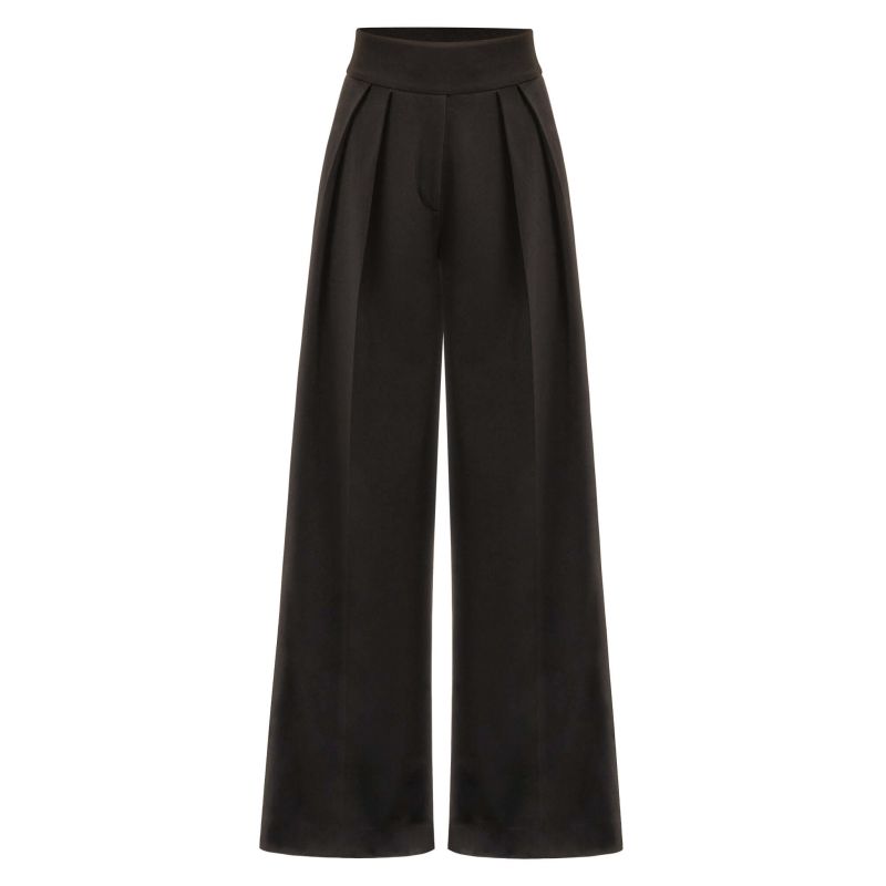 Born To Run High-Waist Wide-Leg Trousers - Black image