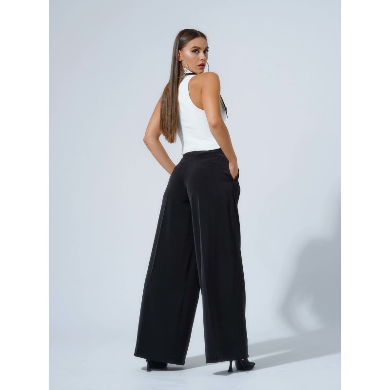 Born To Run High-Waist Wide-Leg Trousers - Black image