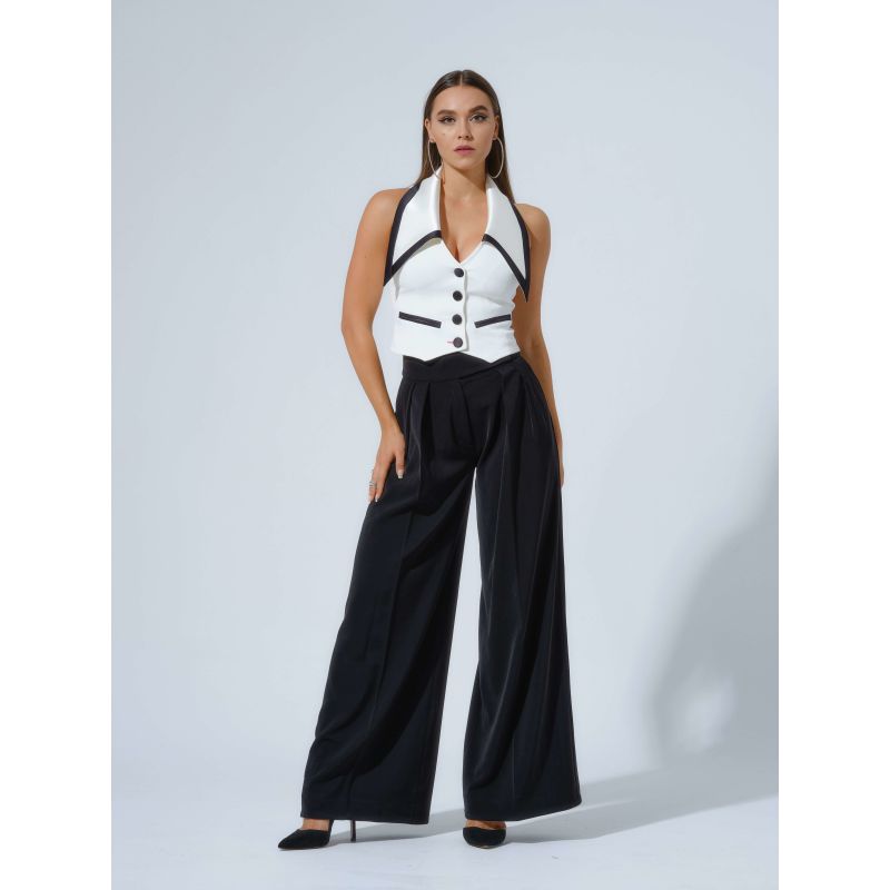 Born To Run High-Waist Wide-Leg Trousers - Black image