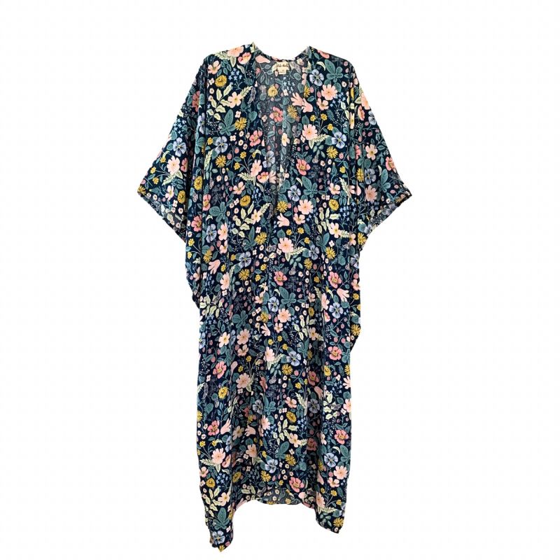 Botanical-Print Travel Kimono Duster image