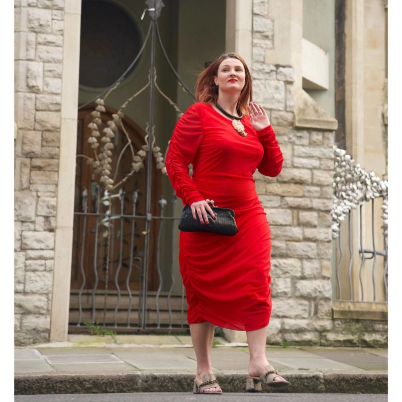 Boudicca Red Ruched Bodycon Dress image