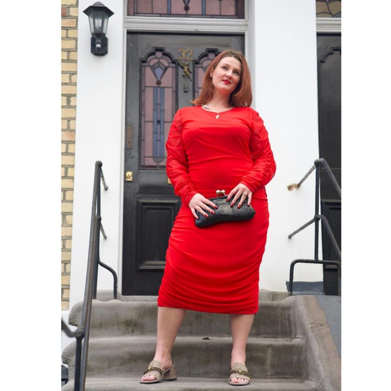 Boudicca Red Ruched Bodycon Dress image