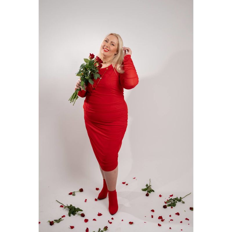 Boudicca Red Ruched Bodycon Dress image