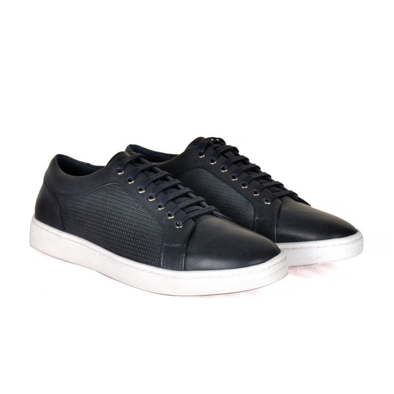 Bradford Leather Sneakers- Navy Blue image