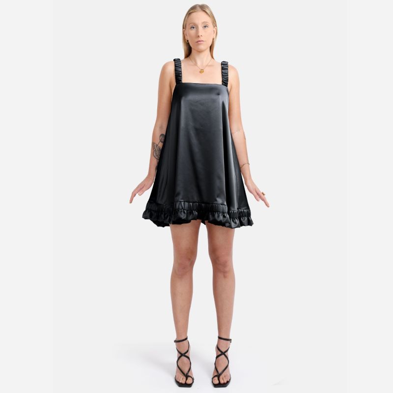 Breeze - Satin Slip Mini Dress Black image
