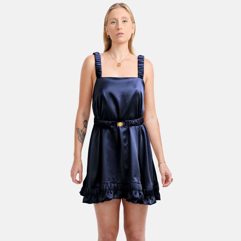 Breeze - Satin Slip Mini Dress Navy image