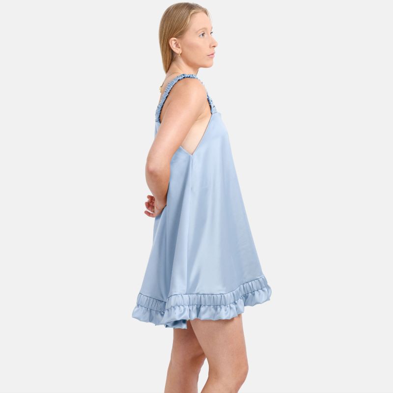 Breeze - Satin Slip Mini Dress Sky Blue image