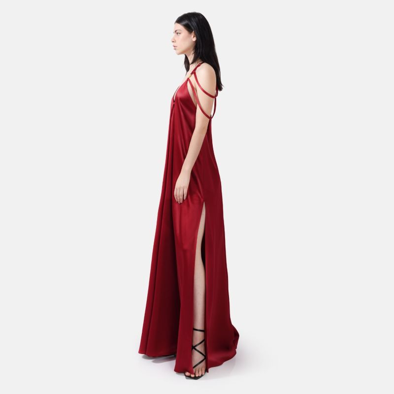 Jade Scarlet Radiance Straples maxi dress