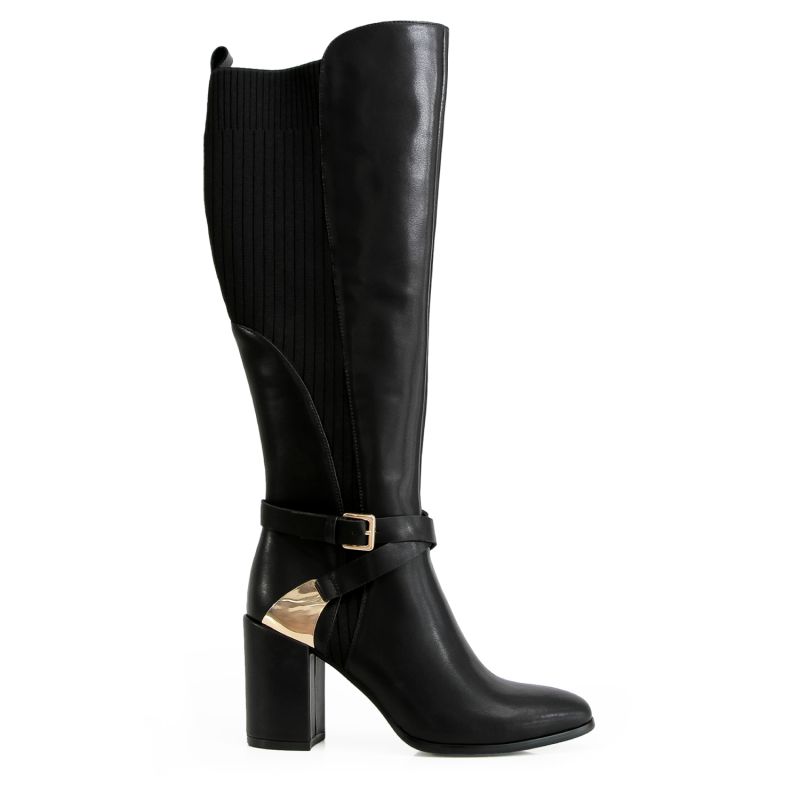 Breton Knee High Boot - Black image