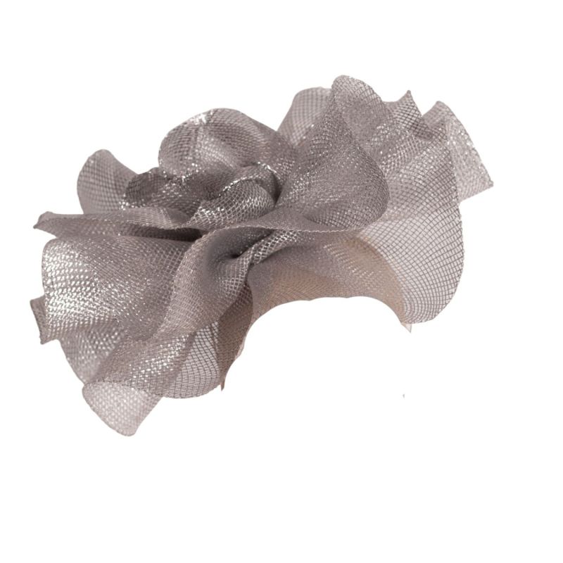 Bright Silver Lurex Crin Headpiece On Metal Headband image