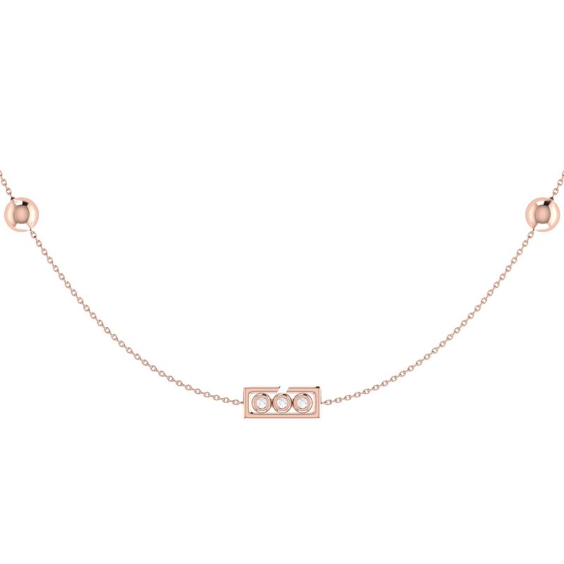 Traffic Light Necklace In 14 Kt Rose Gold Vermeil On Sterling Silver image