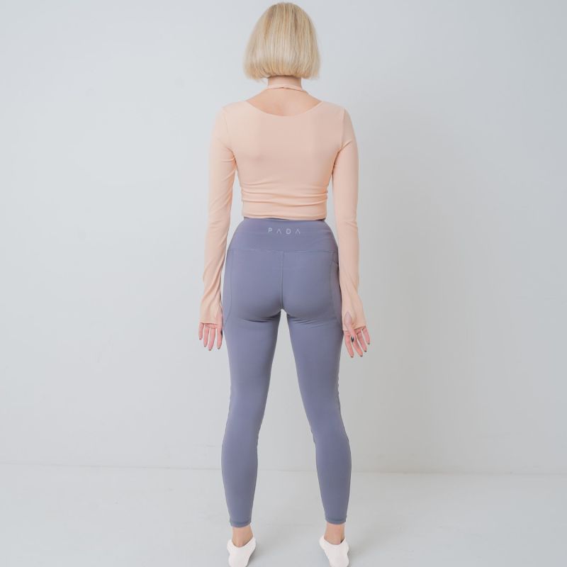 Brooke Grey Nude Knee Padded Yoga Leggings image