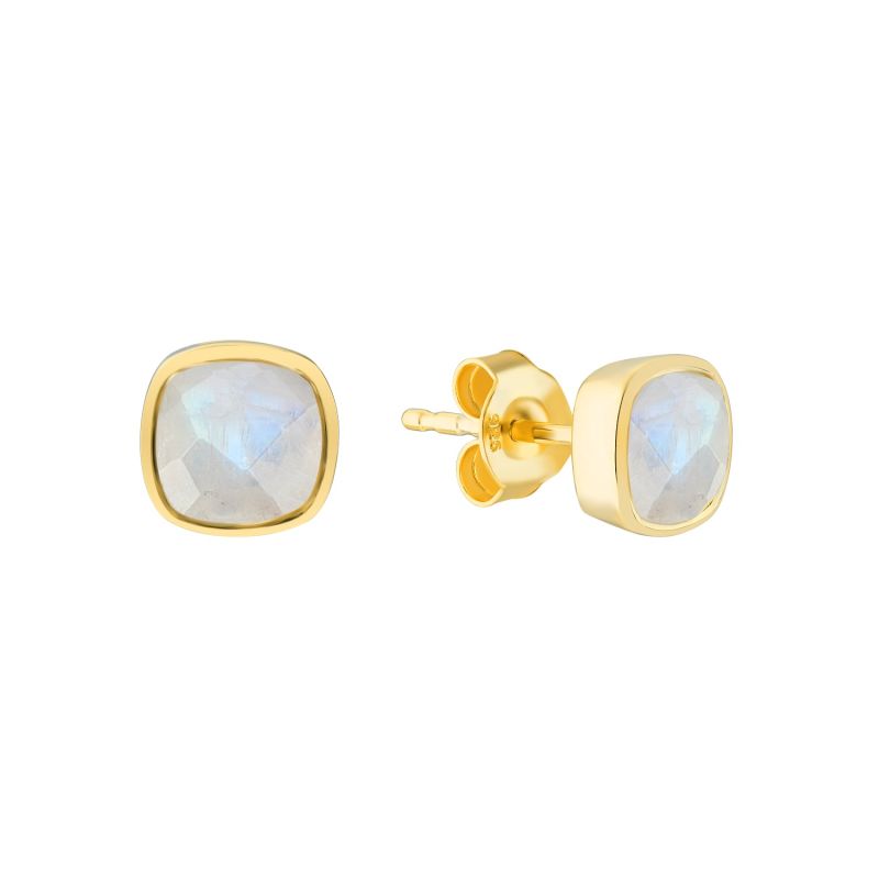Brooklyn Moonstone & Gold Vermeil Stud Earrings image