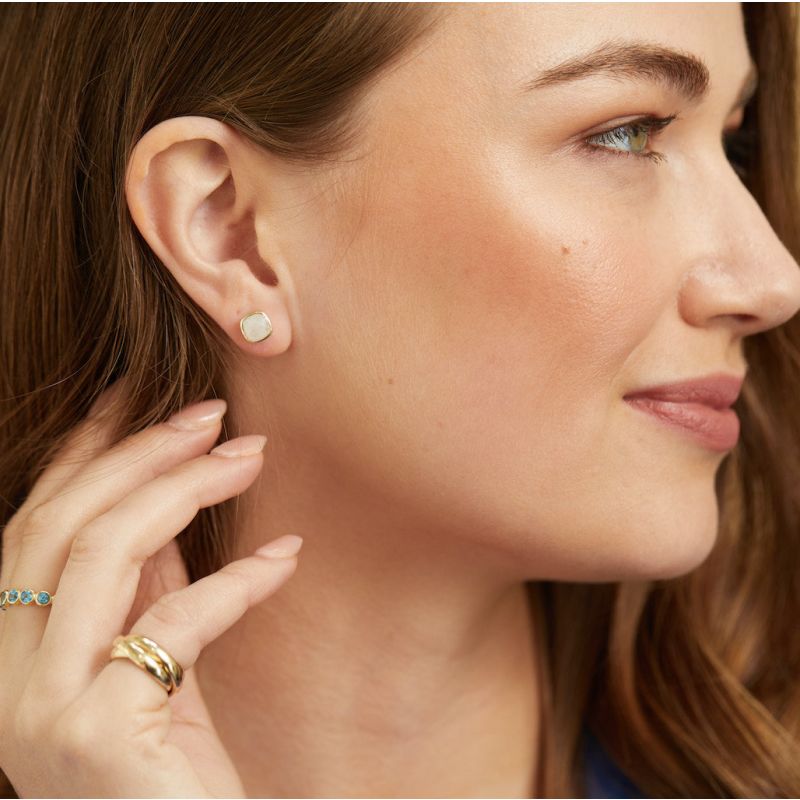 Brooklyn Moonstone & Gold Vermeil Stud Earrings image