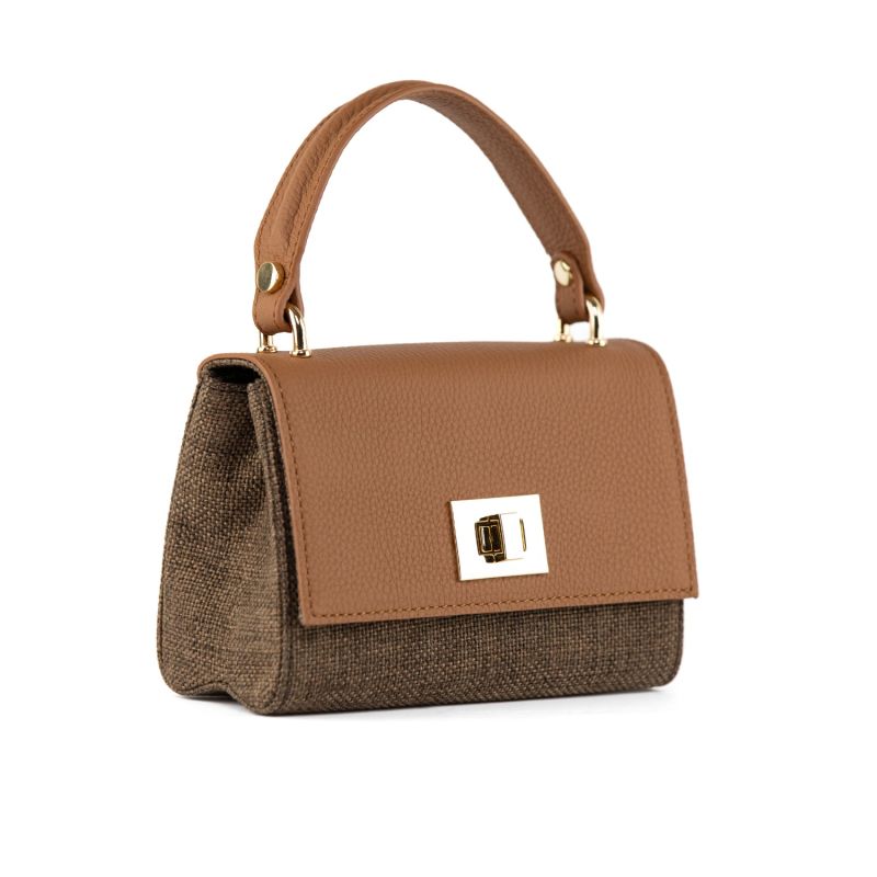 Brown Canvas & Brown Calfskin LILI Bag image