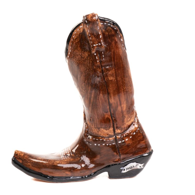 Brown Texan Boots Vase, Handmade Home Decoration image